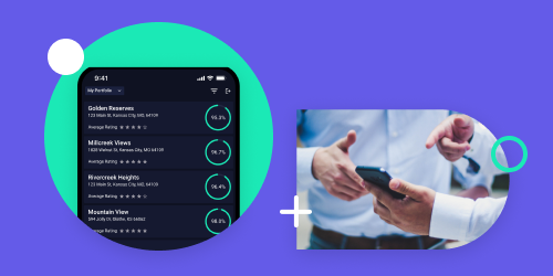 Smart phone showing home control app