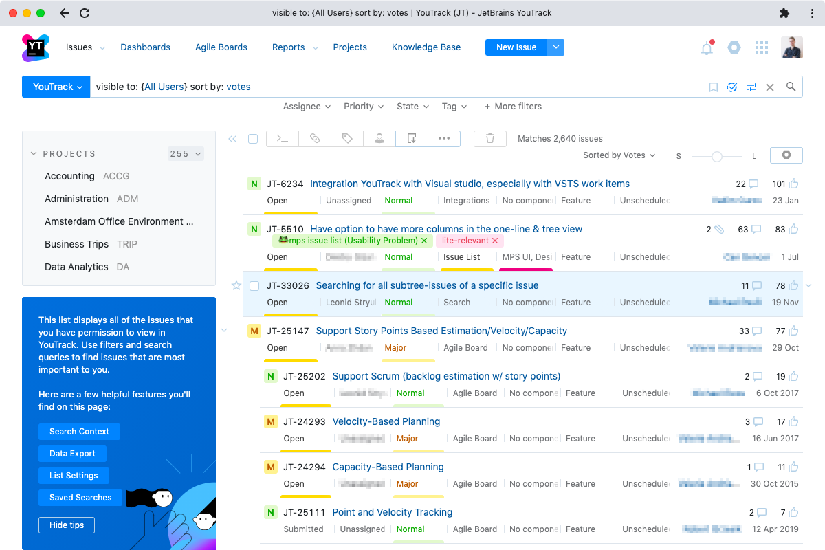 YouTrack UI Example