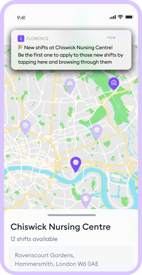 Flexible shifts app for nurses and carers Florence