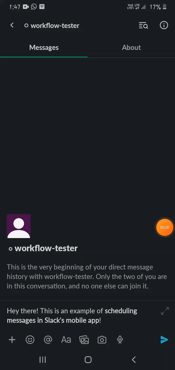 Scheduling messages in Slack's mobile app