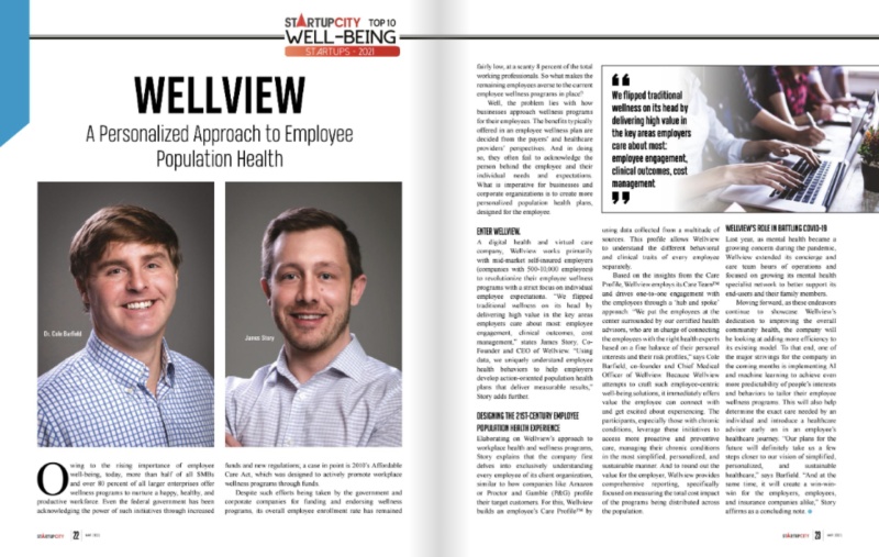 Wellview Named Top Well-Being Startup of 2021 by Startup City Magazine