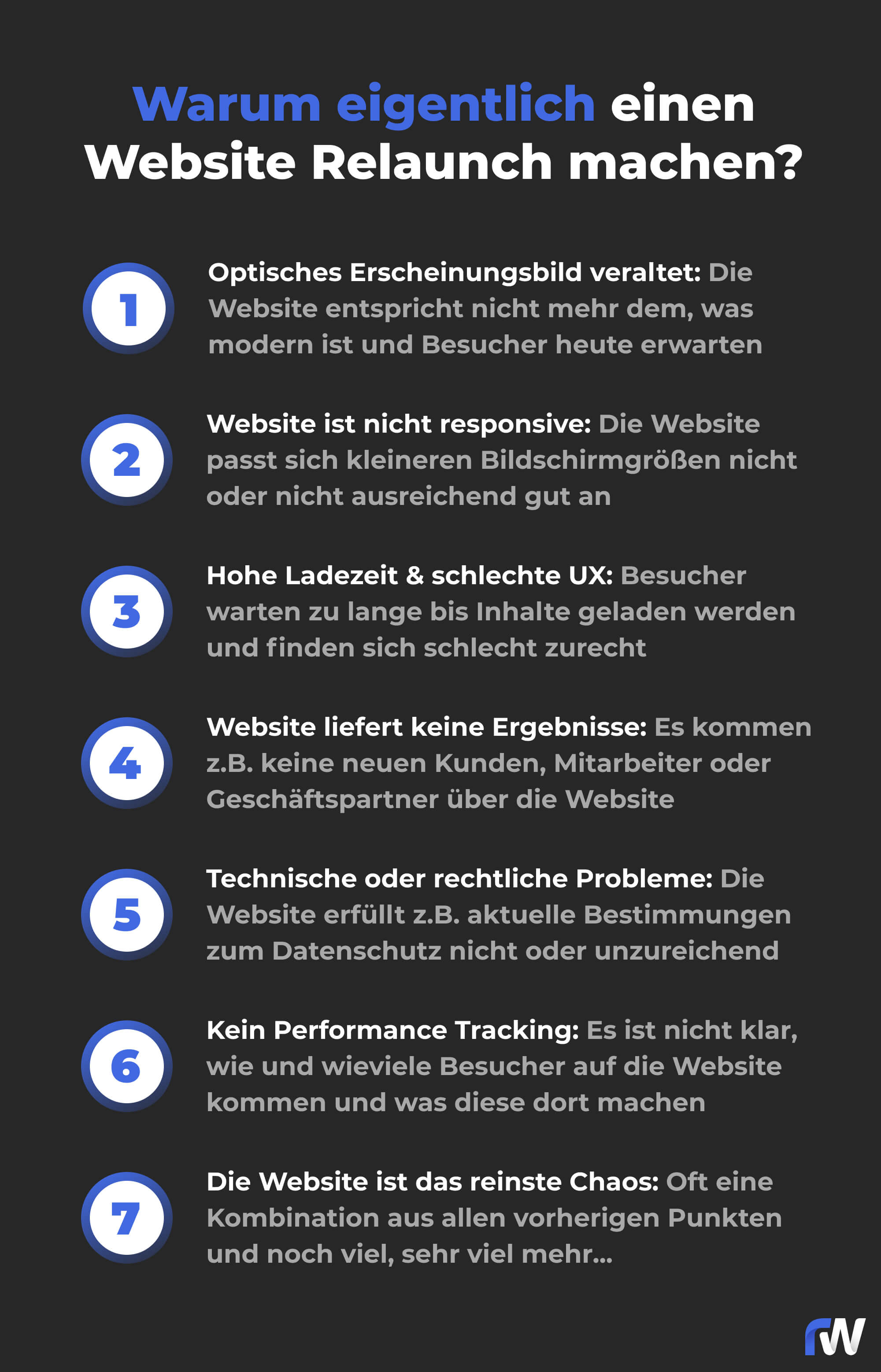 7 typische Gründe für einen Website Relaunch