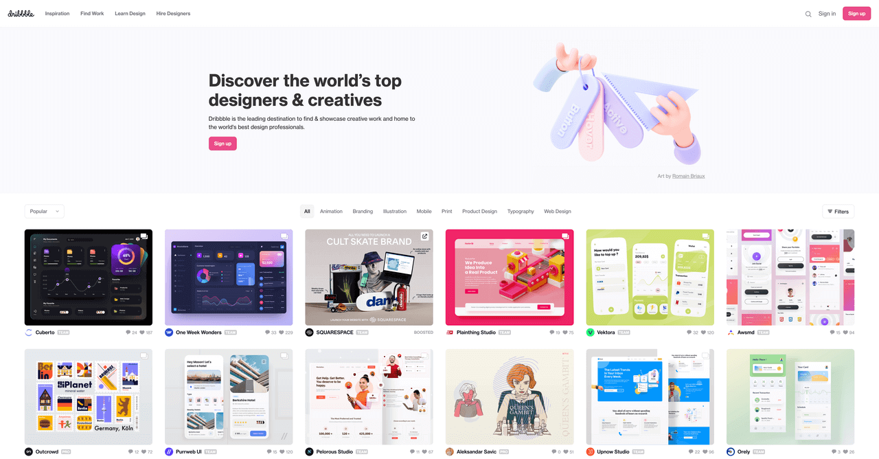 dribble-website-screenshot