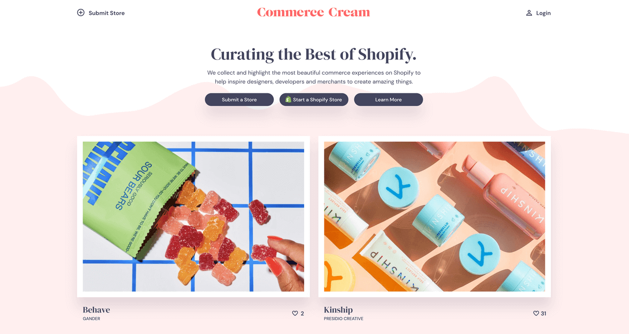 commerce-cream-website-screenshot