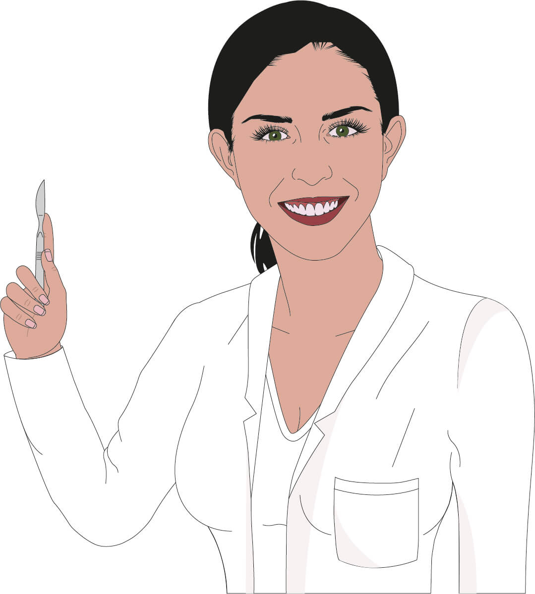 dr.dentina Avatar mit Skalpell