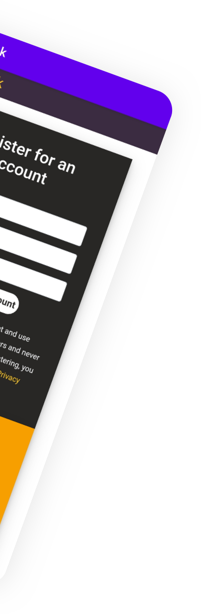 App Mockup, Sign Up