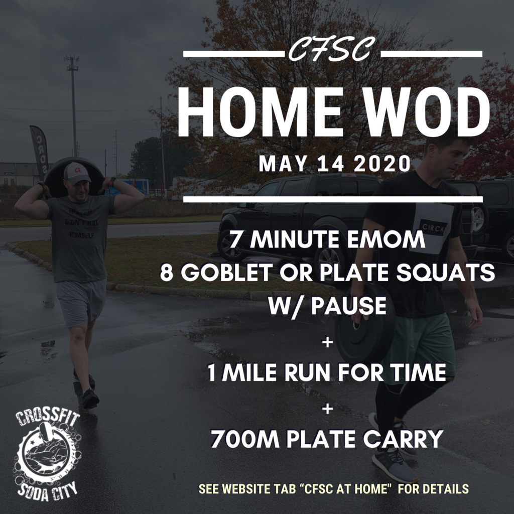 CrossFit Soda City Workout, Thursday, May 14th
