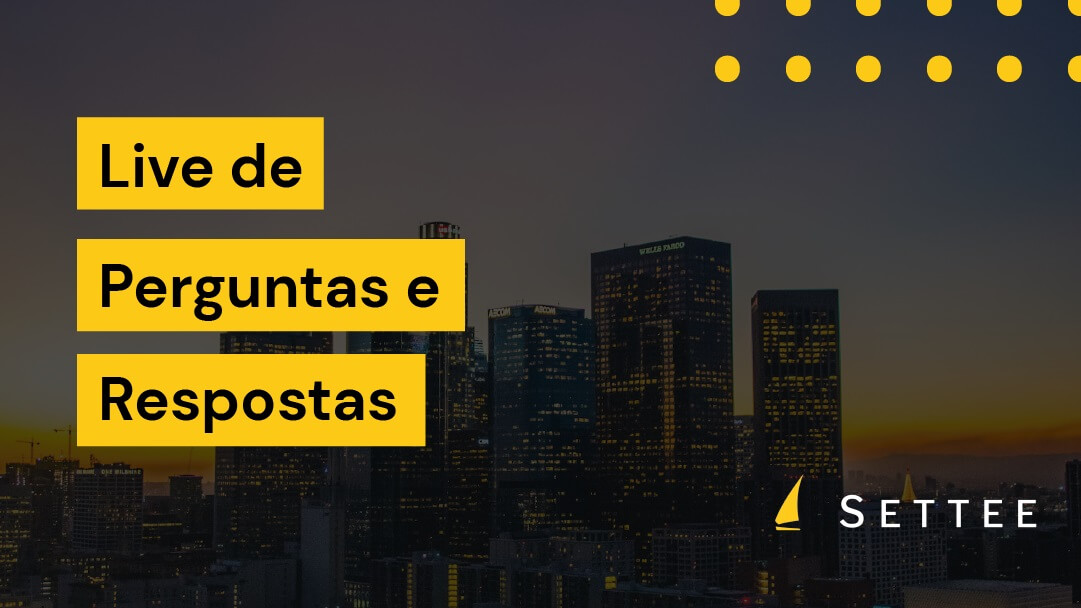 Imagem escrito "Live de Perguntas e Respostas" com a logo da Settee