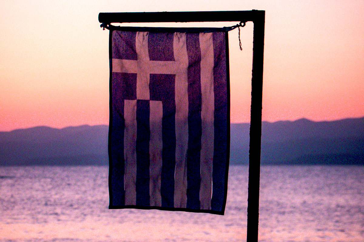 Foto da bandeira da Grécia em Heraklion, Grécia