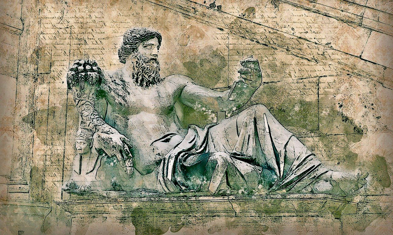 Ilustração da escultura do renascimento do homem situada em Roma, Itália