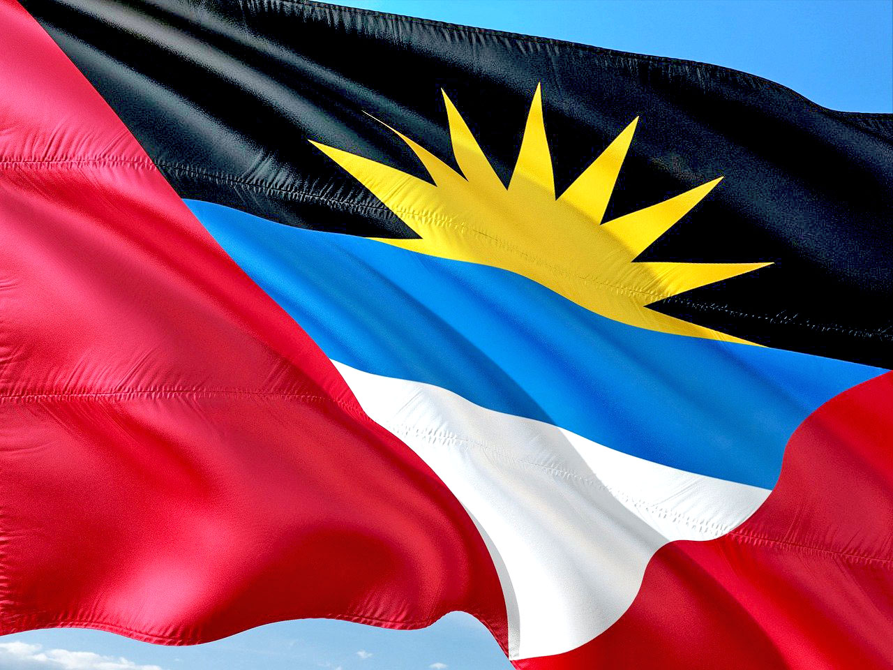 Imagem da bandeira nacional de Antigua e Barbuda