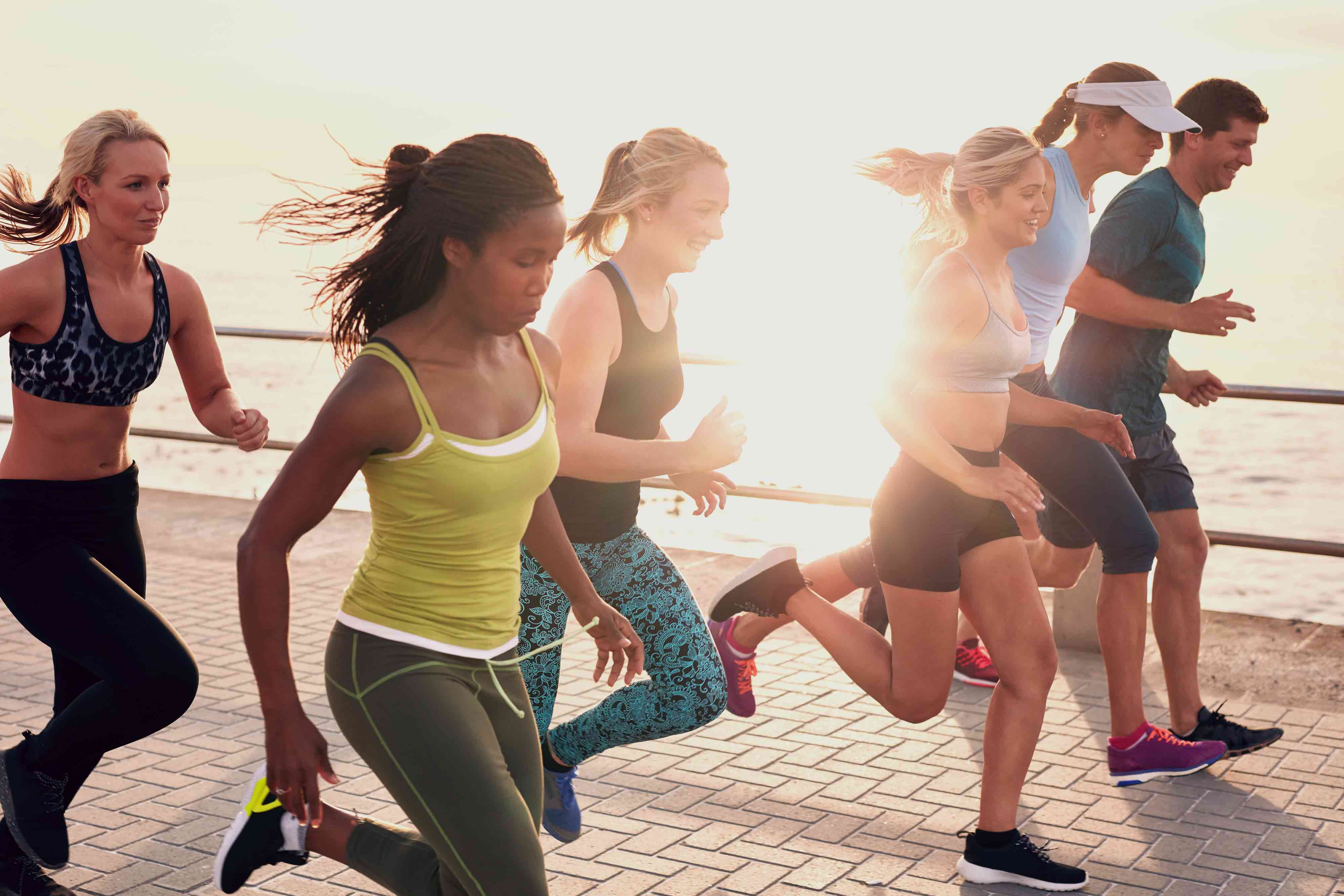Group of people running