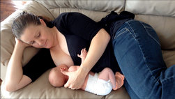 Side lying is one of the breastfeeding positions.