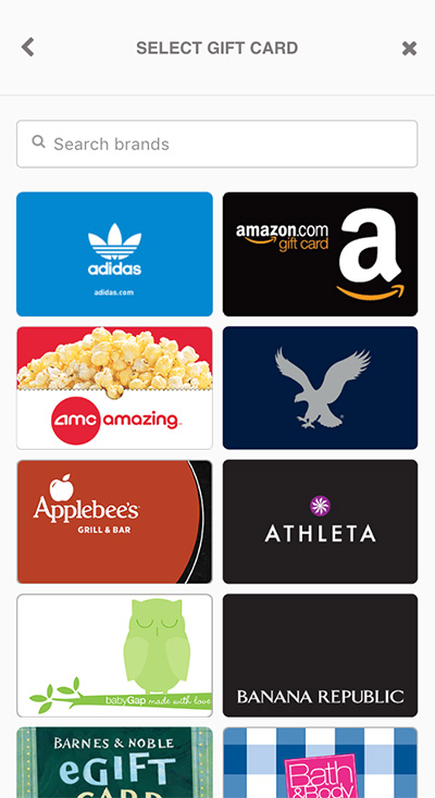 Gift card rewards app