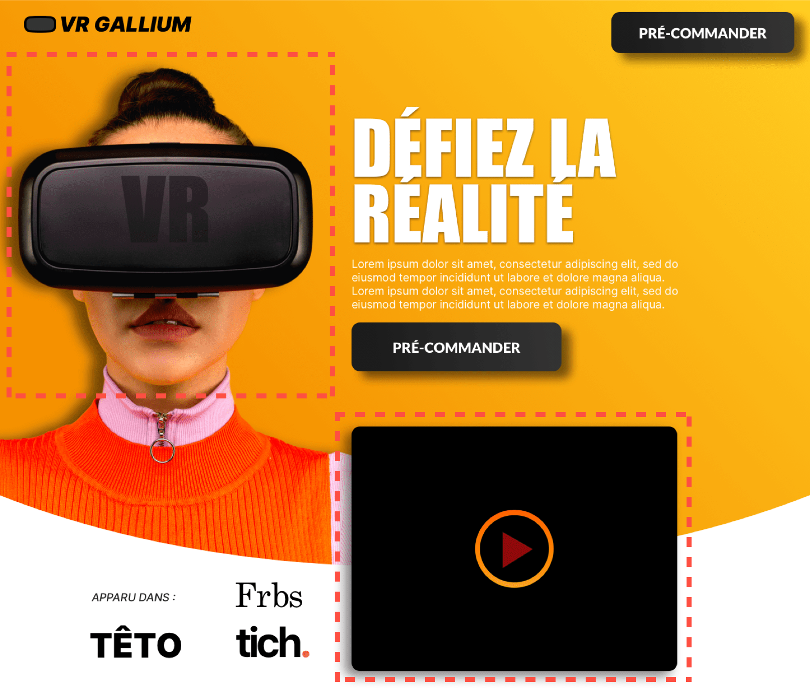 Exemple de page de vente avec un visuel pour attirer l'attention des visiteurs