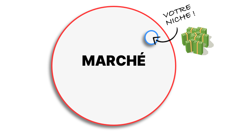 Représentation d'un marché de niche