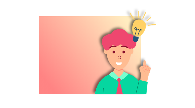 Représentation d'un personnage ayant une idée pour sa prochaine formation en ligne