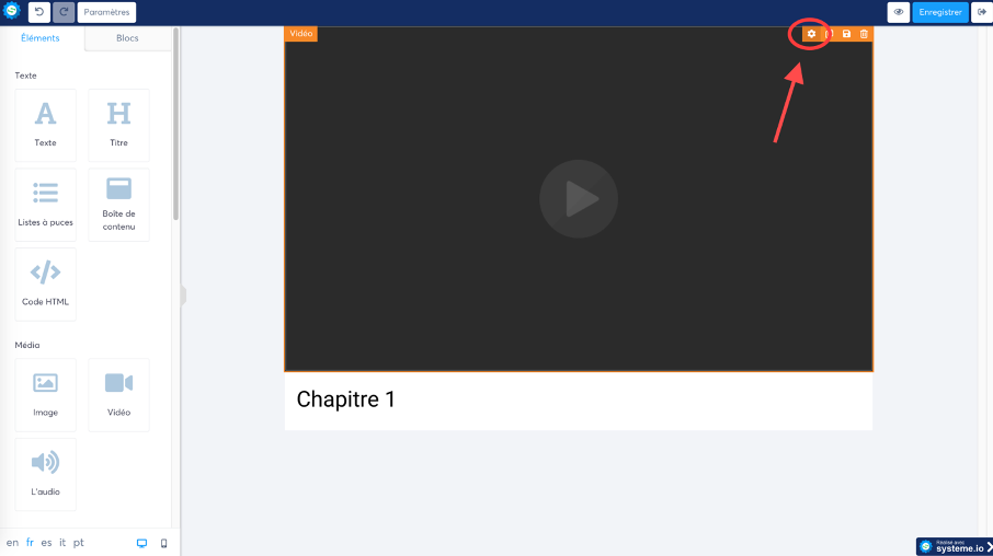 Paramètre de la vidéo