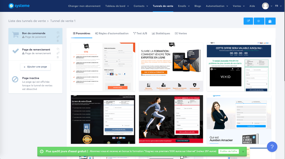 Créer un bon de commande sur Systeme.io
