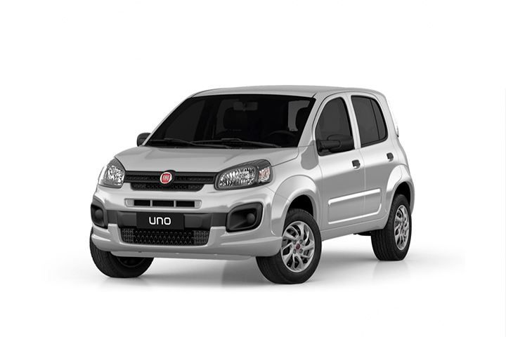 Carro Fiat Uno Attractive em fundo branco