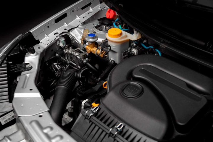 Motor de Fiat Grand Siena adaptado para combustível GNV