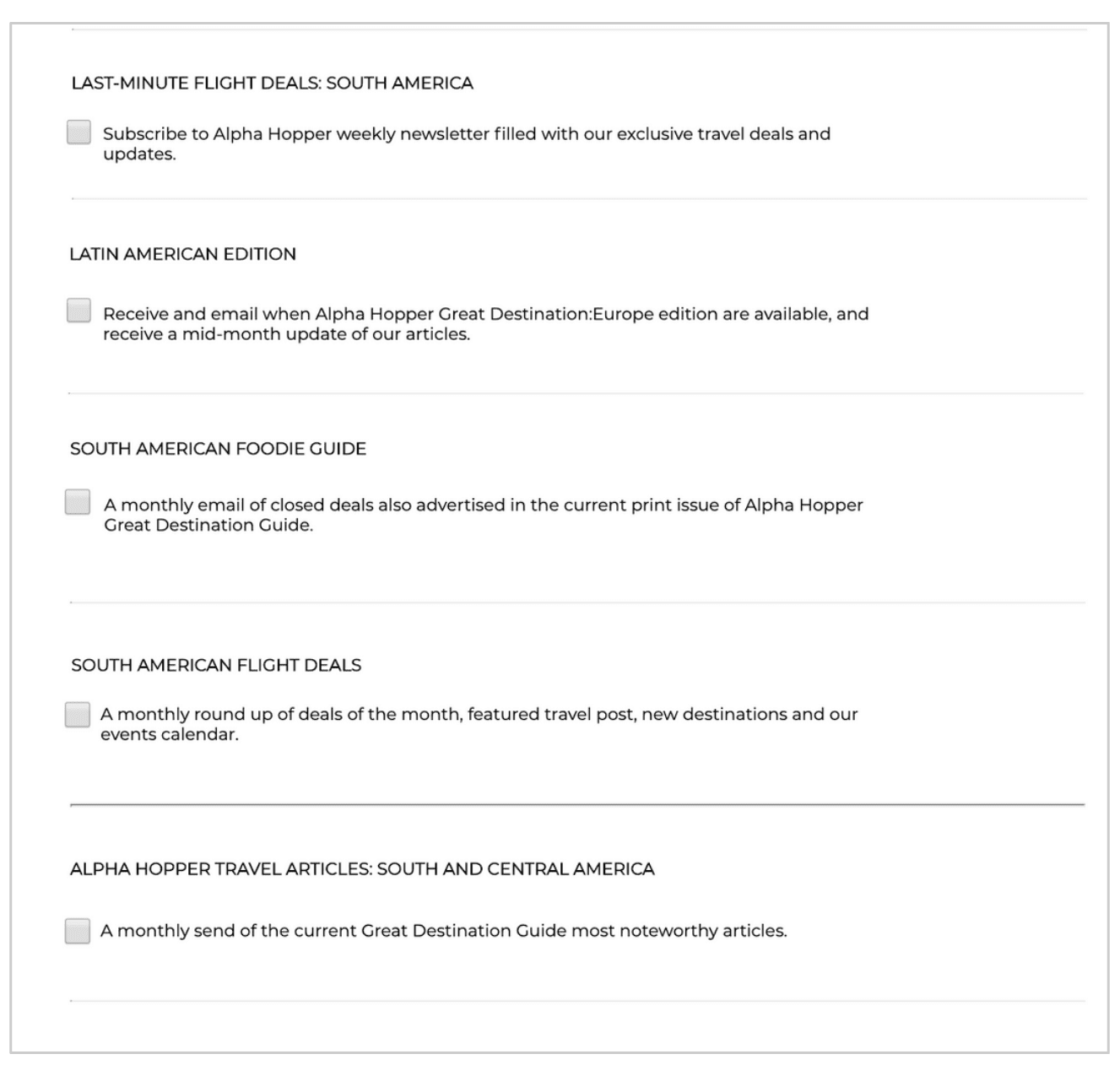 dynamic preference center