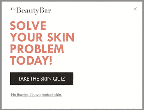 beauty bar product recommendation quiz