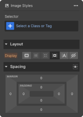 Webflow style panel