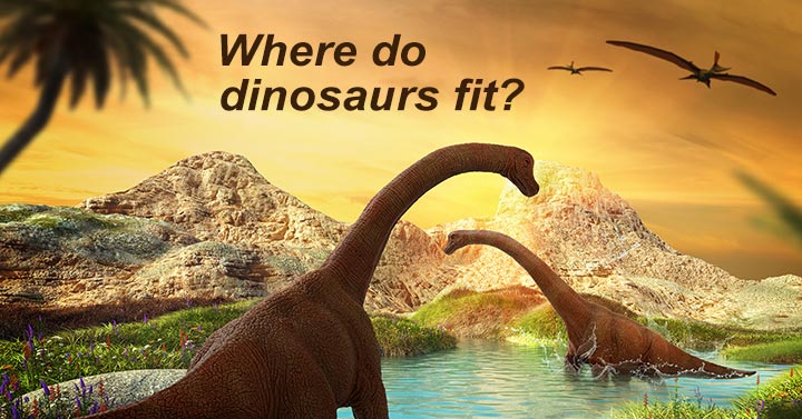 Dinosaurs during early life on earth before God created Adam