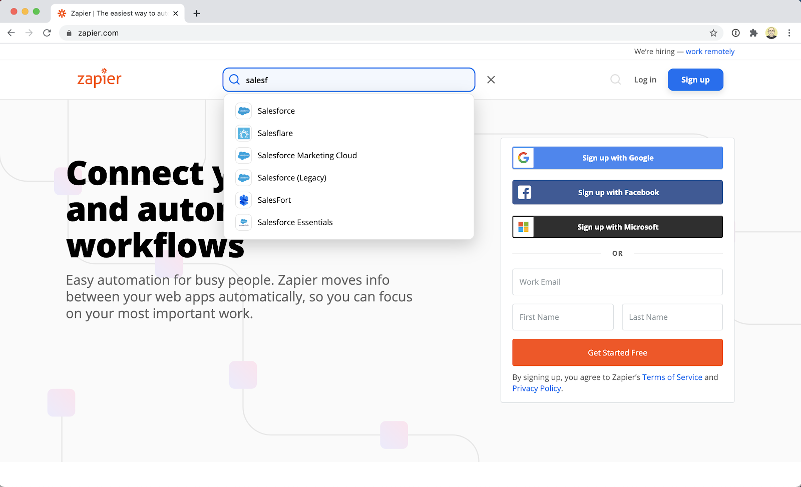 An example of how B2B companies can display visual search results