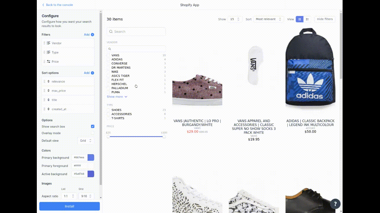 Adding a filter with Sajari’s UI builder