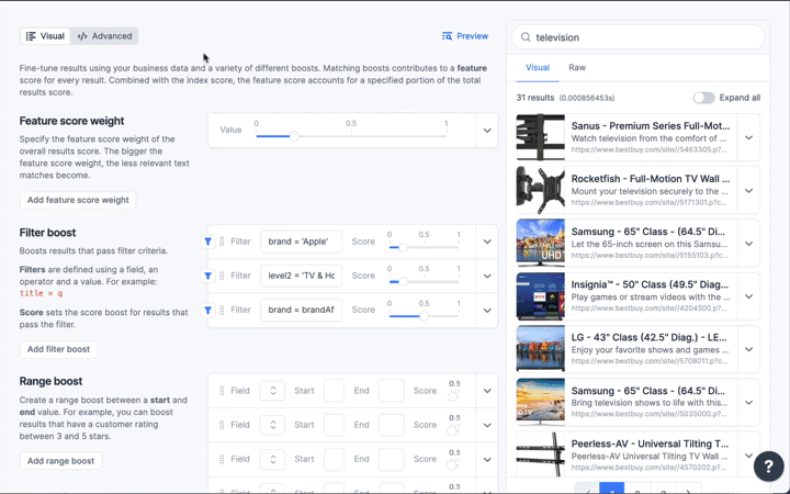 search relevance preview