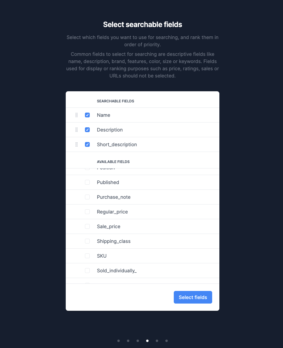 Creating the search schema