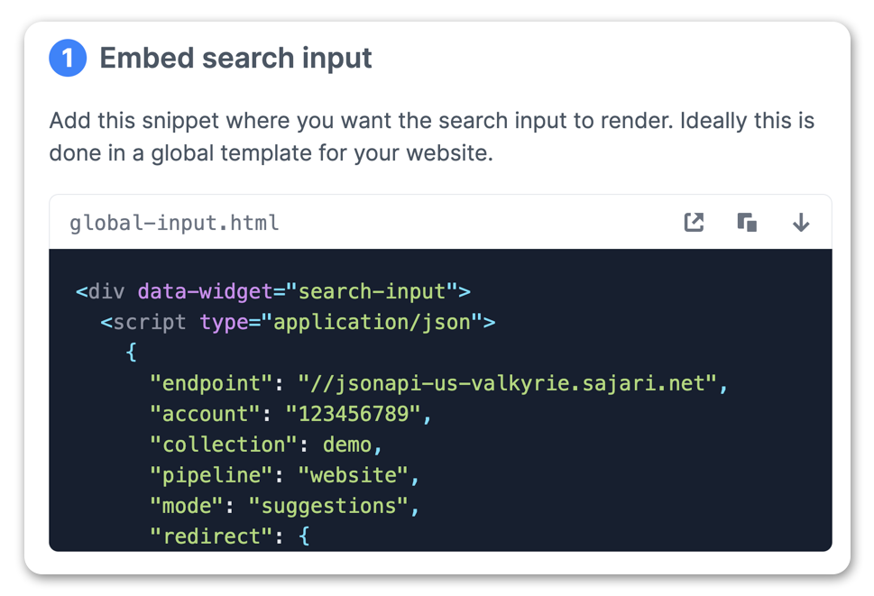 search snippet for a custom search engine
