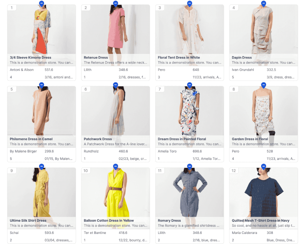 Online merchandising product curation