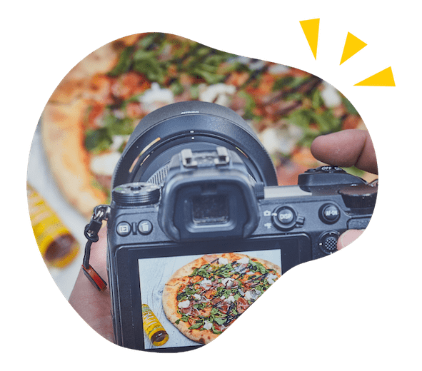 Shooting photo d'une pizza chez Talk.