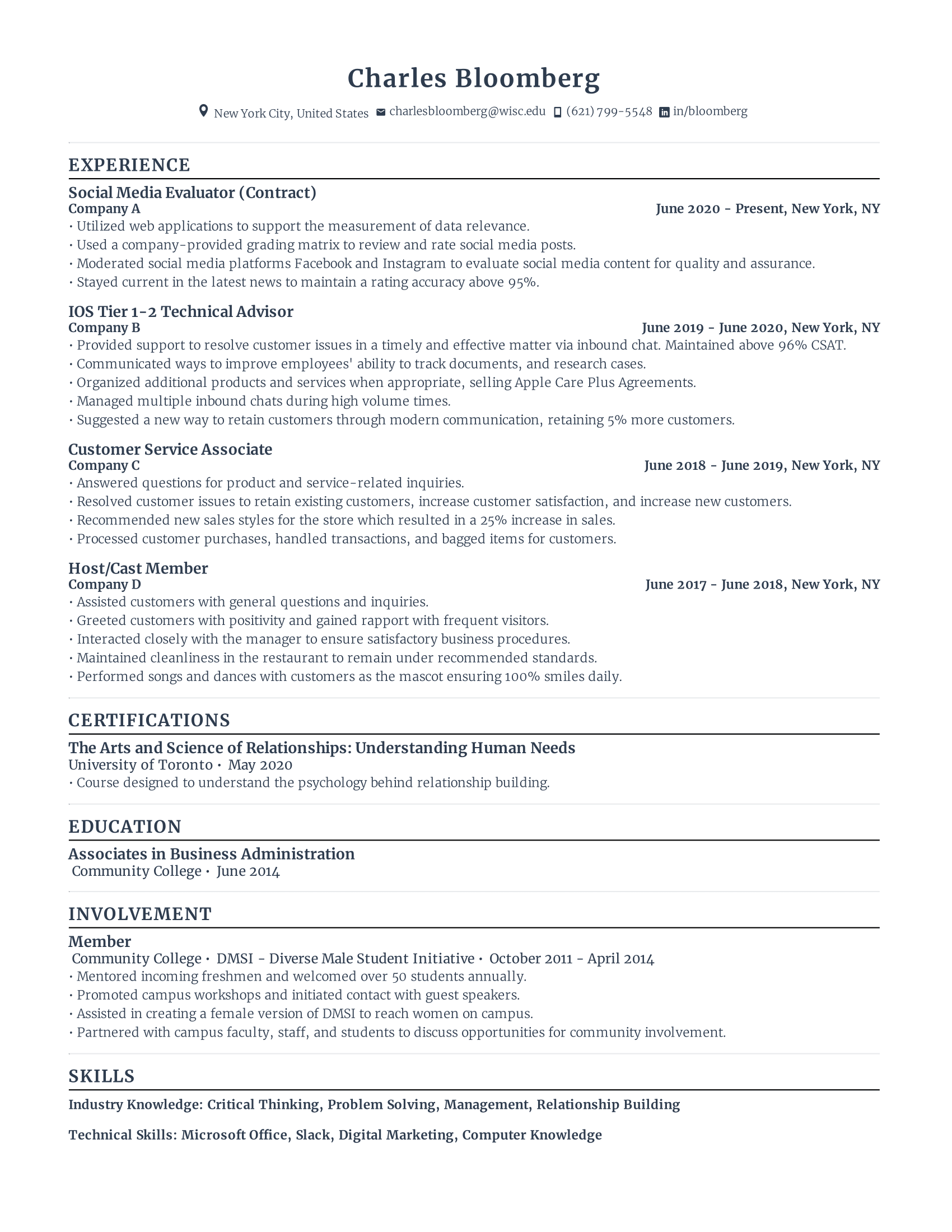 Customer service representative