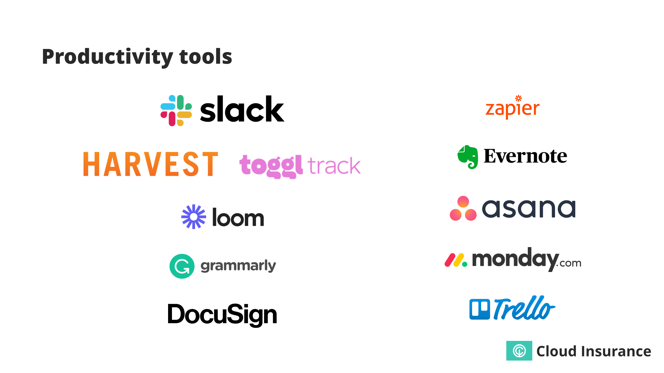 Sample of productivity tools.