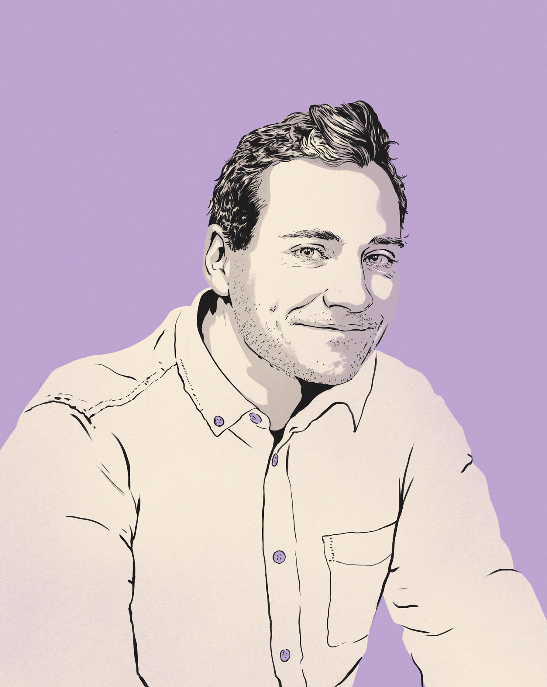 An illustrated portrait if Cameron Stark.