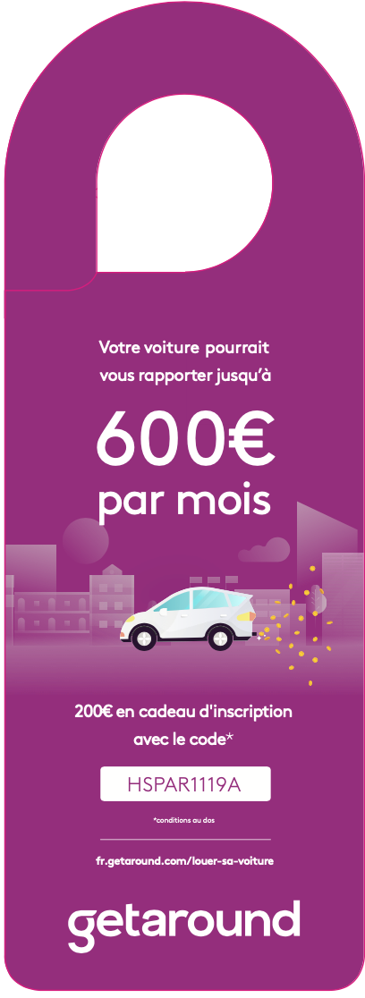 Get Around Car Hanger leaflet design
