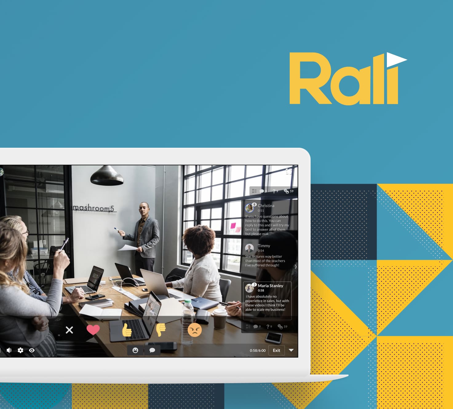 A mockup of the Rali in-browser product.
