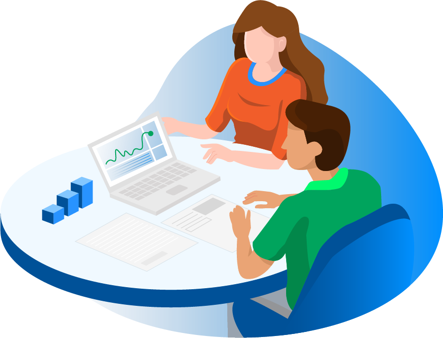 Illustration of Pharmacist working with counselor