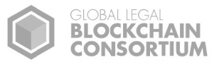 connected to world-class partners, Global Legal Blockchain Consortium logo on a white background