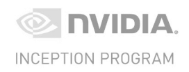 connected to world-class partners, Nvidia Inception Program logo on a white background