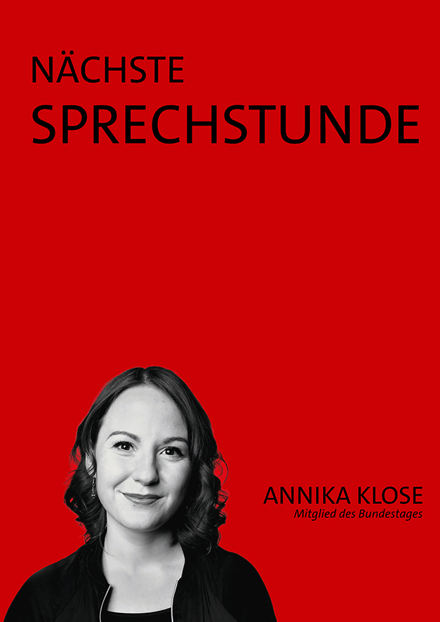 Sprechstunde Annika Klose Aushang