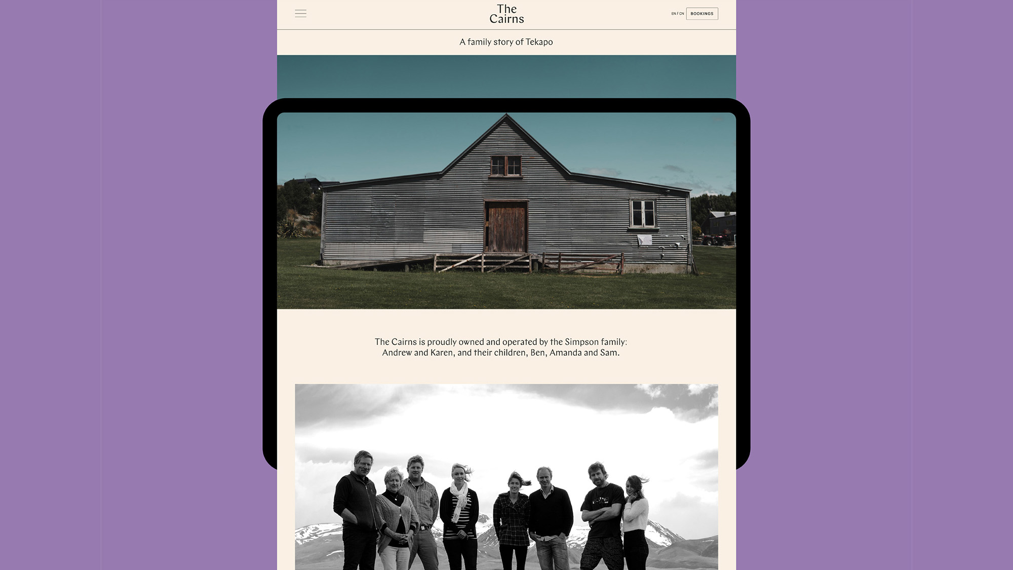 The Cairns Alpine Resort Webflow website design