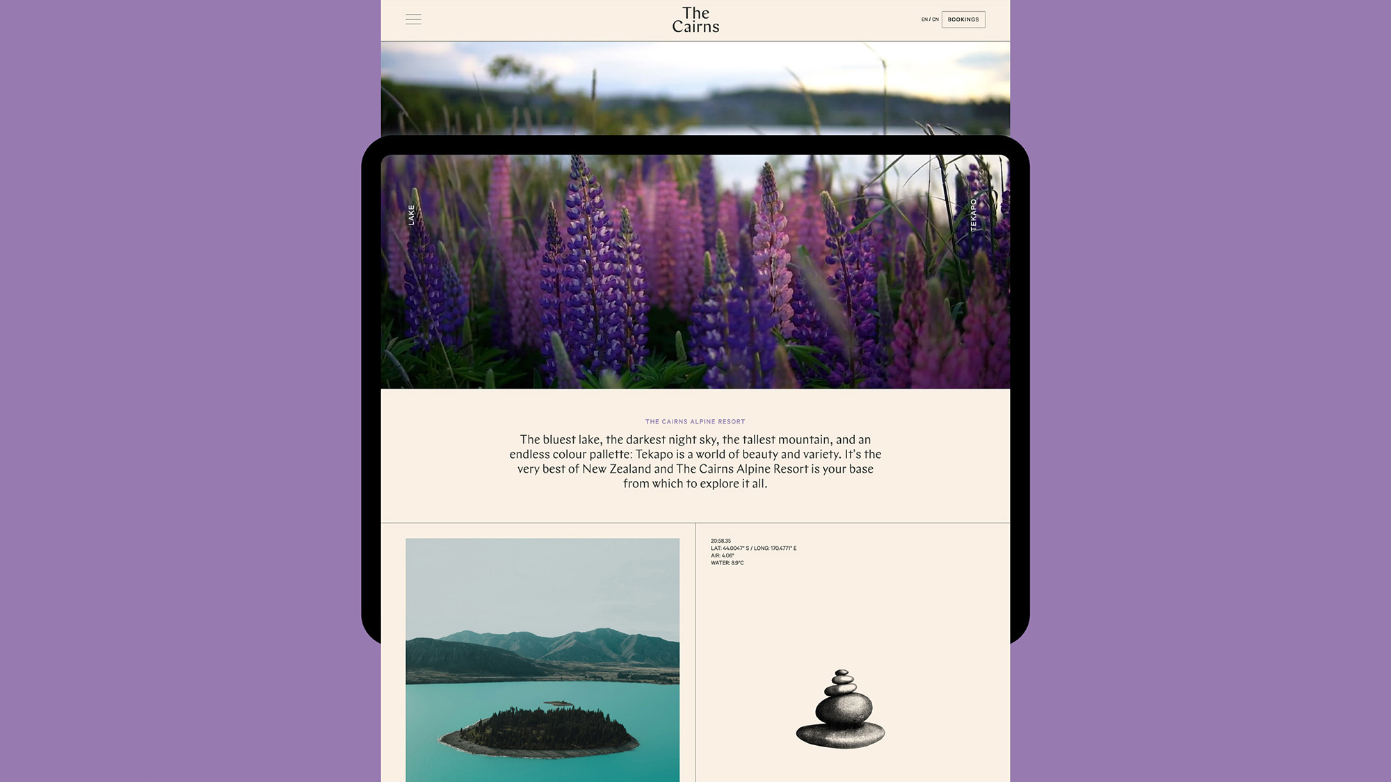 The Cairns Alpine Resort Webflow website design