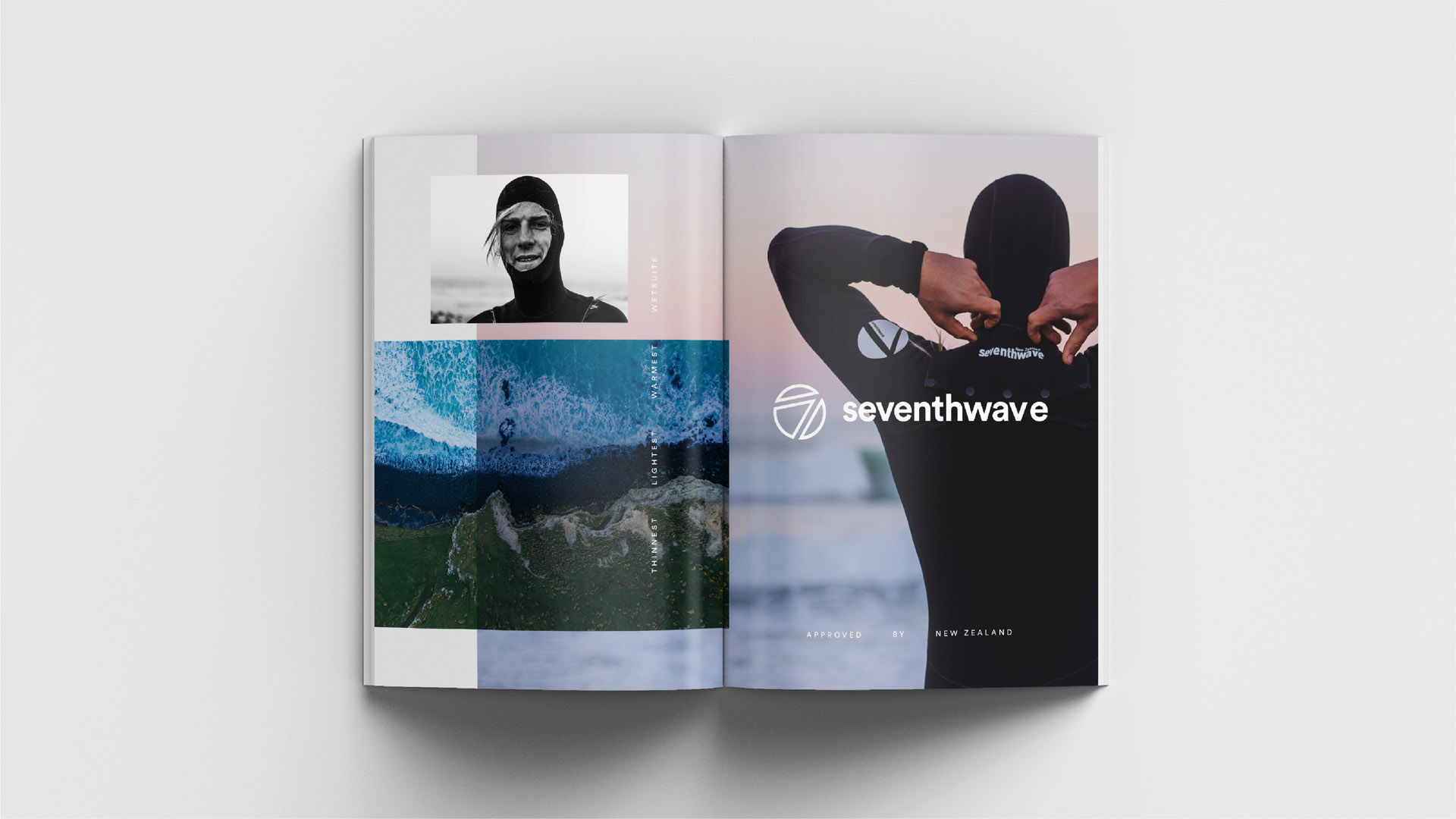 Seventhwave branding in magazine spread
