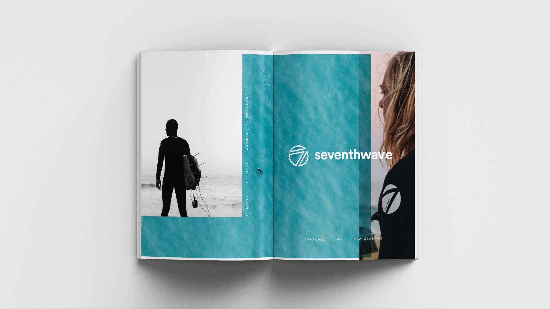 Seventhwave branding in magazine spread