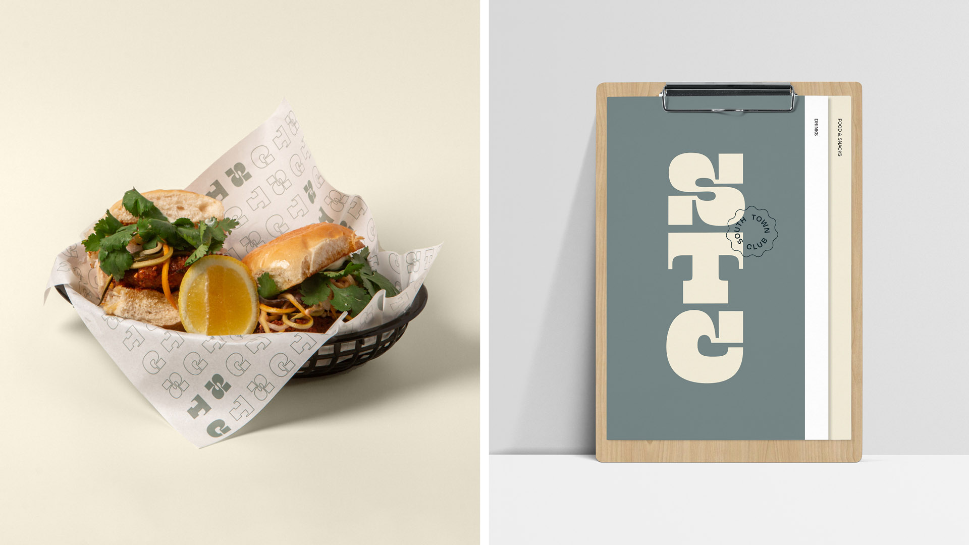 South Town Club menu design